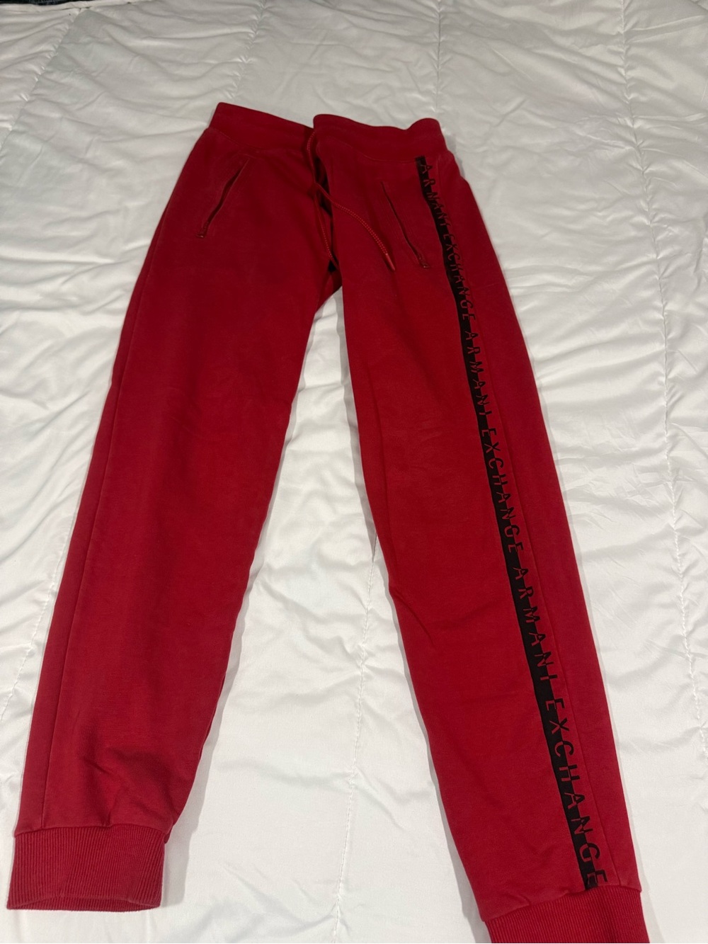Armani Exchange Red Sweatshirt with A|X Logo Tag